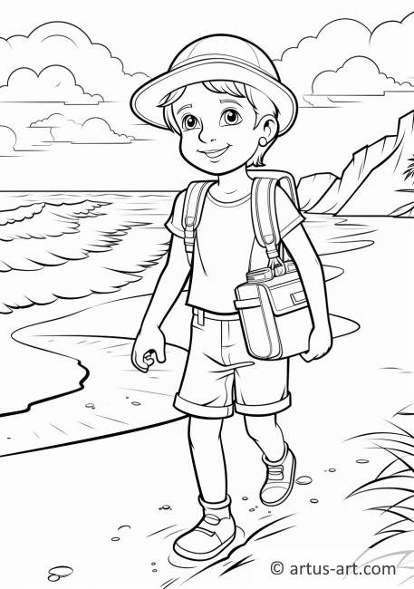 Beach Vacation Coloring Page